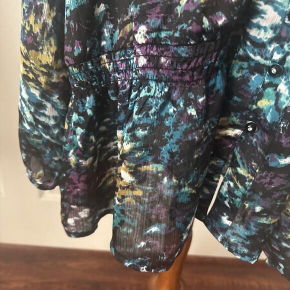 Fashion Bug Plus Size 3X Peplum Top Rhinestones Whimsigoth Fairycore Grunge Goth - Picture 6 of 14